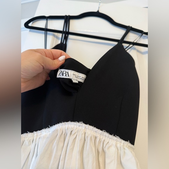 Viral Zara Black and White Sleeveless Maxi Sundress with tie back - Picture 5 of 8